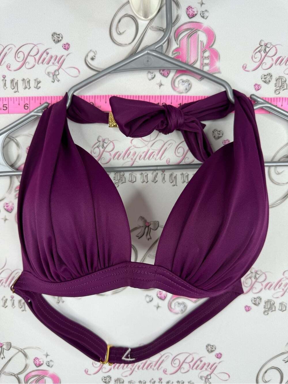 VENUS Deep Plum Halter Bandeau Top